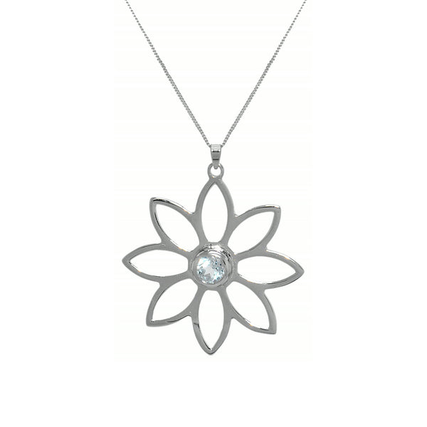 Namaqua Daisy Necklace – Blue Topaz, Sterling Silver