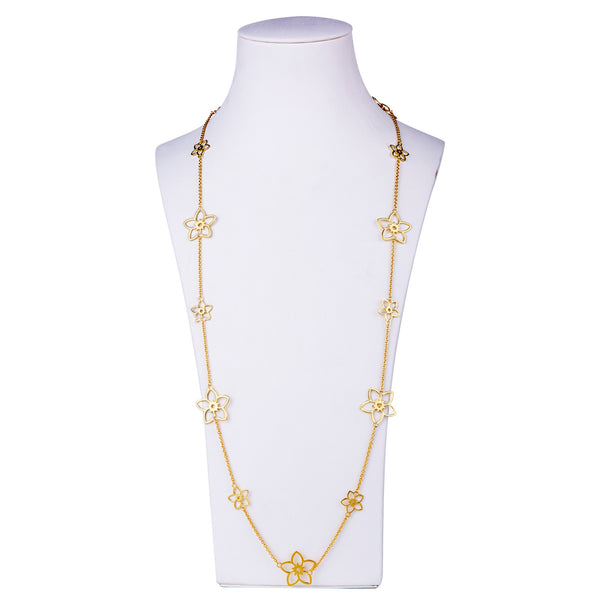 Frangipani Flower Necklace – No stone, Yellow Gold