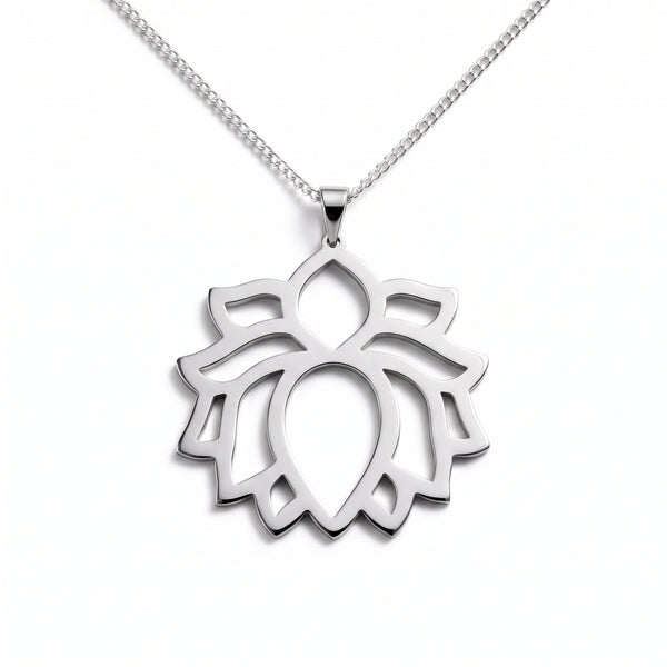 Lotus Flower Necklace – Sterling Silver