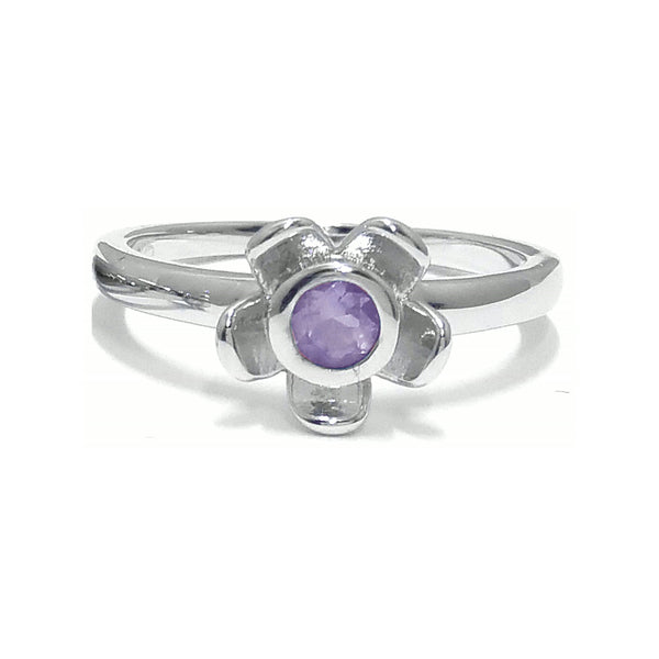 Forget Me Not Ring – Purple Amethyst, Sterling Silver