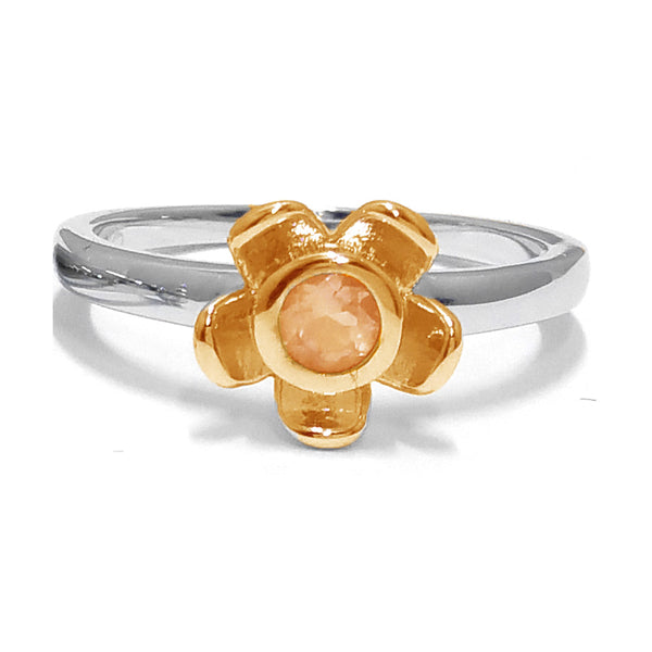 Forget Me Not Ring – Orange Citrine, Yellow Gold