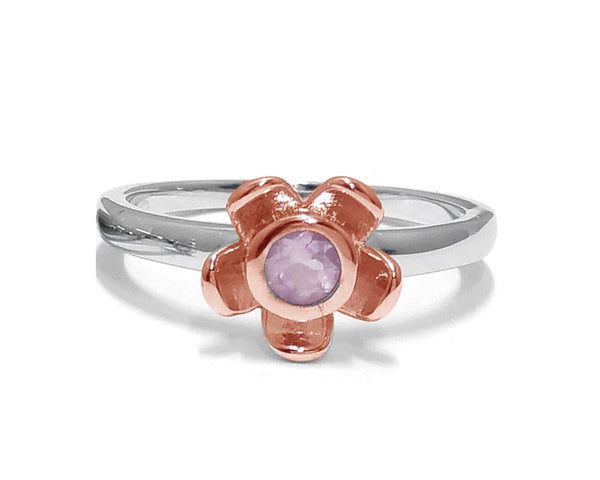 Forget Me Not Ring – Rose Quartz, Rose Gold
