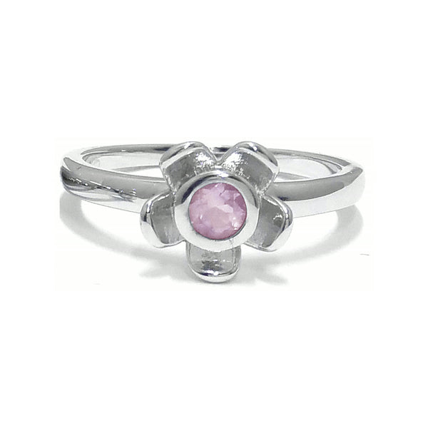 Forget Me Not Ring – Rose Quartz, Sterling Silver