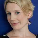 Hydrangea Earrings being worn